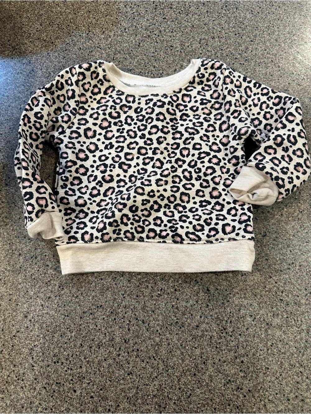 Garanimals Cream Leopard Print Pullover Sweatshirt with Pink Accents